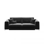 Canapea extensibilă din catifea devichy Rothe, 256 cm, gri închis
