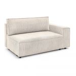 Modul pentru canapea crem cu tapițerie din catifea reiată (cu colț pe partea dreaptă) Nihad modular – Bobochic Paris