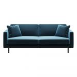 Canapea albastră cu tapițerie din catifea 207 cm Kobo – MESONICA