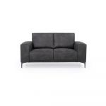 Canapea gri antracit cu tapițerie din imitație de piele 164 cm Copenhagen – Scandic
