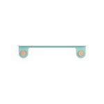 Raft de perete din oțel și detalii din lemn de stejar, cu 2 cârlige Gazzda Hook, lungime 70 cm, verde