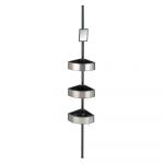 Raft telescopic pentru duș Wenko Prea Silver/Black, 27 x 20 cm