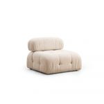 Modul pentru canapea crem cu tapițerie din stofă bouclé (de mijloc) Bubble – Artie