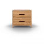 Comodă în culoare naturală joasă din lemn de stejar 95x80 cm Twig – The Beds