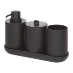 Dozator săpun cu 2 recipiente iDesign Cade, 355 ml, negru