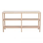 Masă consolă albă/în culoare naturală cu blat din piatră 140x40 cm Orwel - Rowico