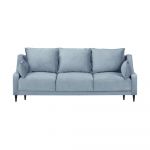 Canapea extensibilă cu 3 locuri și spațiu de depozitare Mazzini Sofas Freesia, albastru deschis, 215 cm