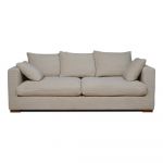 Canapea bej cu tapițerie din catifea reiată 220 cm Comfy – Scandic