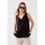 Bluza cu decolteu in V - fara maneci - cu slituri laterale