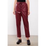 Pantaloni de piele ecologica cu talie inalta