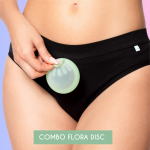 Combo Flora Disc - Disc menstrual Universal si chiloti menstruali Flora Negru 3XL