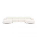 Colțar bej cu tapițerie bouclé (în formă de "U") Jodie – Micadoni Home