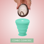 Combo Clean Disc - Sterilizator si Disc Menstrual Universal Negru Roz