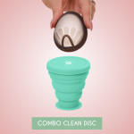 Combo Clean Disc - Sterilizator si Disc Menstrual Universal Roz Verde