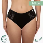 Chiloți Menstruali Bella - cu dantelă, stil taietură franțuzească - absorbție moderată și puternică - Negru 3XL