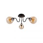 Plafonieră negru/auriu cu abajur din sticlă Unica – Candellux Lighting
