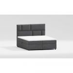 Pat boxspring gri cu spațiu de depozitare 180x200 cm Lola – Ropez