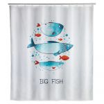 Perdea de baie lavabilă Wenko Big Fish, 180 x 200 cm