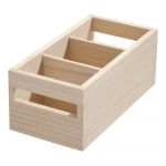 Cutie depozitare din lemn paulownia iDesign Wood Handled, 12,7 x 25,4 cm