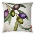 Față de pernă cu amestec din bumbac Vitaus Olives, 42 x 42 cm