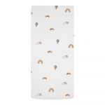 Cearceaf elastic de pat pentru copii din bumbac satinat 120x60 cm Balloon Dreaming - Butter Kings