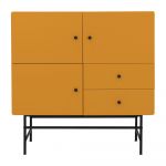 Comodă înaltă galbenă 107x107 cm Cocktail - Tenzo