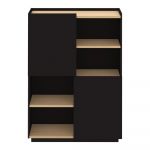 Bibliotecă neagră mată 100x147 cm Nina TemaHome