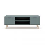 Comodă TV verde cenușiu 140x53 cm Pisco – Marckeric