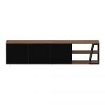 Comodă TV neagră/în culoare naturală cu aspect de lemn de nuc 190x45 cm Albi - TemaHome
