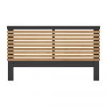 Tăblie de pat negru/natural din lemn masiv de pin 146x100 cm Lavis – Marckeric