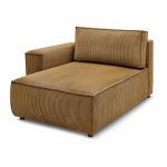 Modul pentru canapea galben muștar cu tapițerie din catifea reiată (cu colț pe partea stângă ) Nihad modular – Bobochic Paris