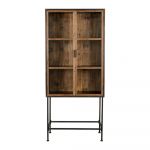 Vitrină gri-natural din metal 83x181 cm Berlin – Dutchbone