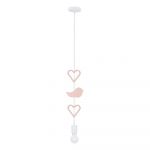Corp de iluminat pentru copii alb/roz cu abajur din metal Single – Candellux Lighting