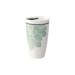 Cană de voiaj din porțelan Villeroy & Boch Like To Go, 350 ml, verde - alb