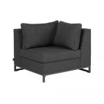 Modul de canapea de grădină negru (colț variabil) Rhodos – Exotan