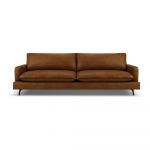 Canapea maro coniac cu tapițerie din piele 260 cm Virna – Micadoni Home