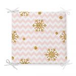 Pernă de scaun din amestec de bumbac cu model de Crăciun Minimalist Cushion Covers Pastel Stripes, 42 x 42 cm