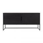 Comodă TV cu aspect de frasin negru 118 x 57 cm Lipp - Tenzo