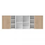 Comodă albă de perete cu aspect de lemn de stejar Hammel Mistral Kubus, 206 x 69 cm