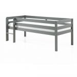 Pat înalt pentru copii Vipack Pino, 90 x 200 cm, gri