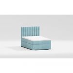 Pat albastru deschis tapițat cu spațiu de depozitare cu somieră 100x200 cm Bunny – Ropez