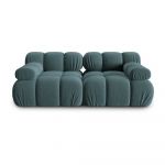 Canapea albastru petrol cu tapițerie din catifea 188 cm Bellis – Micadoni Home