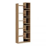 Bibliotecă neagră/în culoare naturală cu aspect de lemn de stejar 60x168,5 cm Eladi – Marckeric