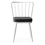 Scaune de dining alb-negru 2 buc. din metal Yildiz – Kalune Design