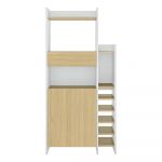 Dulap vinotecă alb-natural cu aspect de lemn de stejar număr sticle 12, 77x161 cm Kitchy – TemaHome