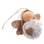 Decorațiune de agățat din material textil Dakls Angel, 9 cm, gri