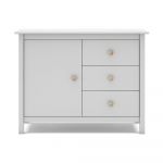 Comodă pentru copii albă joasă din lemn de pin 90x80 cm Max – Marckeric