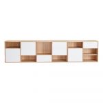 Comodă joasă albă cu aspect de stejar 267x61 cm Mistral - Hammel Furniture