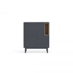 Comodă înaltă gri închis 100x120 cm Corvo - Teulat