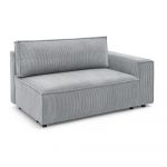 Modul pentru canapea gri deschis cu tapițerie din catifea reiată (cu colț pe partea dreaptă) Nihad modular – Bobochic Paris